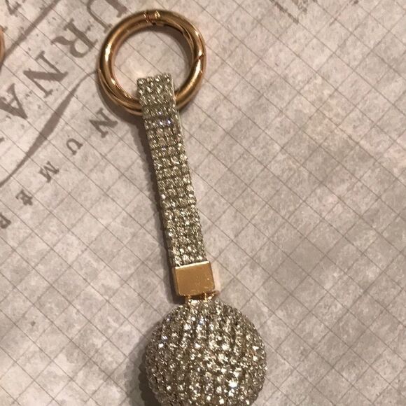 Black or Clear Rhinestone Key Purse Charm - Picture 3 of 4